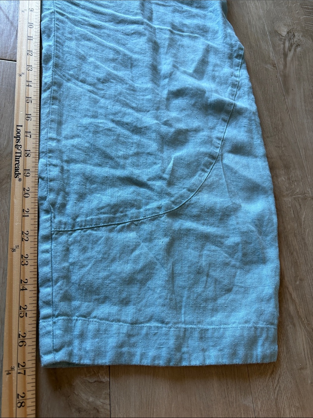 FLAX Light Blue Wide-Leg Linen Chinos Size Small - Picture 6 of 8